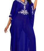 Royal blue georgette embriodery islamic kaftans