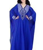 Royal blue georgette embriodery stitched islamic kaftans