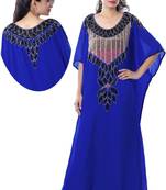 Royal blue georgette embriodery stitched islamic kaftans