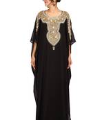 Black georgette embriodery stitched islamic kaftans