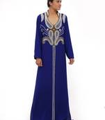 Royal blue georgette embriodery stitched islamic kaftans