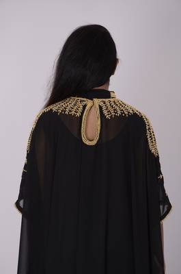 Black georgette embriodery stitched islamic kaftans 2