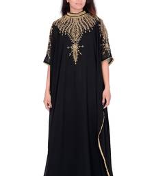 Black georgette embriodery stitched islamic kaftans