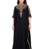 Black georgette embriodery stitched islamic kaftans