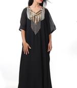Black georgette embriodery stitched islamic kaftans