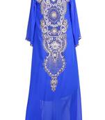 Royal blue georgette embriodery stitched islamic kaftans