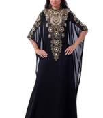 Black georgette embriodery stitched islamic kaftans