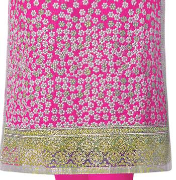 Pink embroidered cotton salwar with dupatta 3