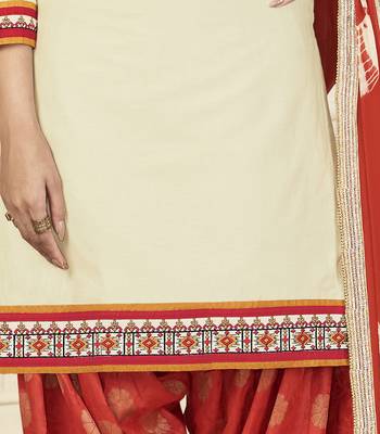 Off-white jacquard cotton salwar with dupatta 3