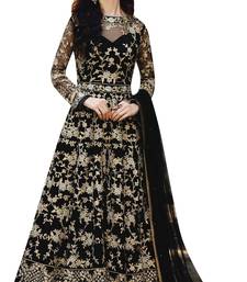 Black Embroidered Net Anarkali Suit