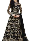Black Embroidered Net Anarkali Suit