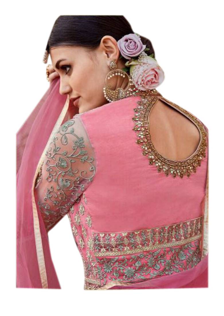 Grey Embroidered Net Anarkali Suit