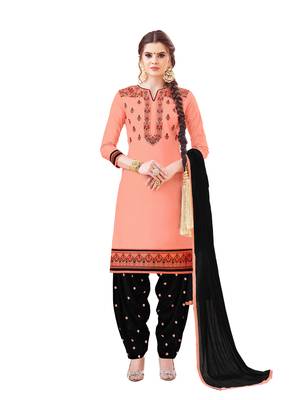 Peach embroidered cotton salwar 1