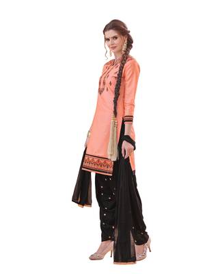 Peach embroidered cotton salwar 2