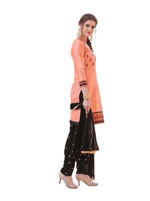 Peach embroidered cotton salwar 4