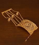 Copper Made Stoned Embellished Designer Bracelet with Hanging Jhumka