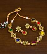 Kundan and Stone Embellished Meenakari Worked Designer Choker for Women