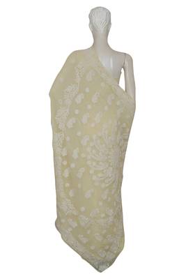 Ada Hand Embroidered Lemon Faux Georgette Lucknow Chikankari Saree With Blouse 2