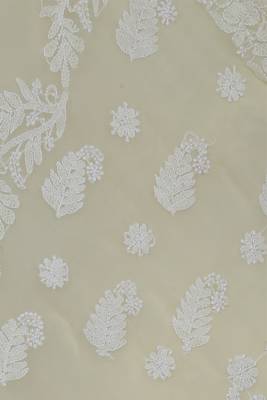 Ada Hand Embroidered Lemon Faux Georgette Lucknow Chikankari Saree With Blouse 3