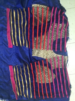 Babyhug Half Sleeves Brocade Choli With Georgette Embroidered Lehenga and Dupatta - Navy Blue main image 0