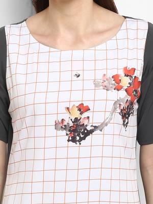 White printed crepe kurtis 5