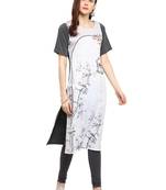 White printed crepe kurtis