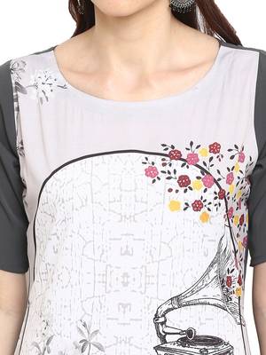 White printed crepe kurtis 5