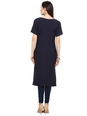Sky-blue printed crepe kurtis 2