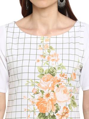 White printed crepe kurtis 5
