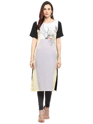 Multicolor printed crepe kurtis 1