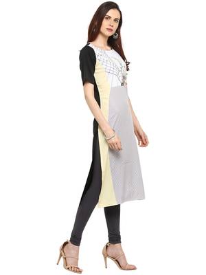 Multicolor printed crepe kurtis 4
