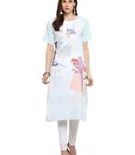 Multicolor printed crepe kurtis