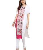 Pink printed crepe kurtis
