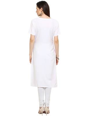 Pink printed crepe kurtis 2