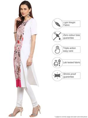 Pink printed crepe kurtis 3