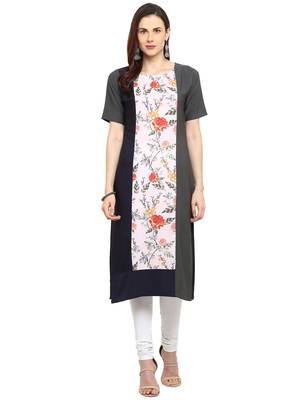 Multicolor printed crepe kurtis 1