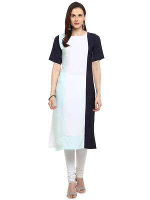White plain crepe kurtis 1