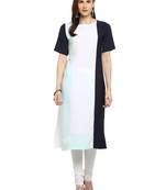 White plain crepe kurtis