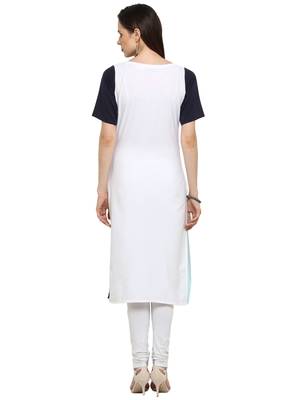 White plain crepe kurtis 2