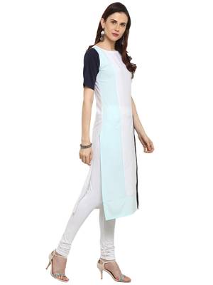 White plain crepe kurtis 4