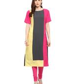 Grey plain crepe kurtis