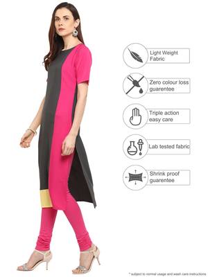 Grey plain crepe kurtis 3
