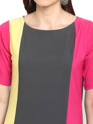 Grey plain crepe kurtis 5