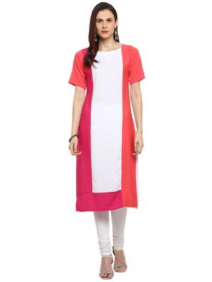 White plain crepe kurtis 1