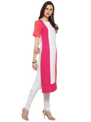 White plain crepe kurtis 4