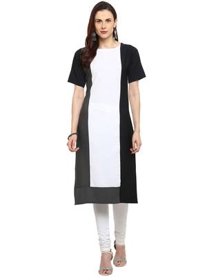 White plain crepe kurtis 1