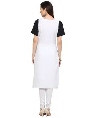 White plain crepe kurtis 2