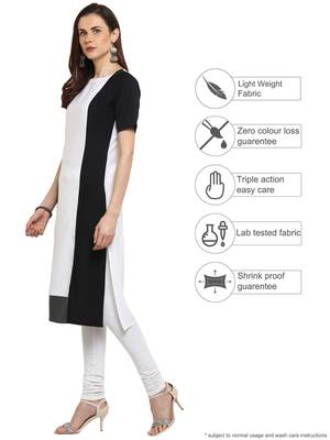 White plain crepe kurtis 3