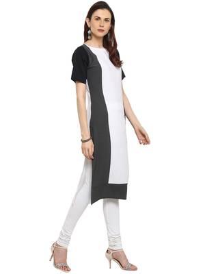 White plain crepe kurtis 4