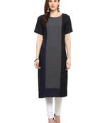 Grey plain crepe kurtis